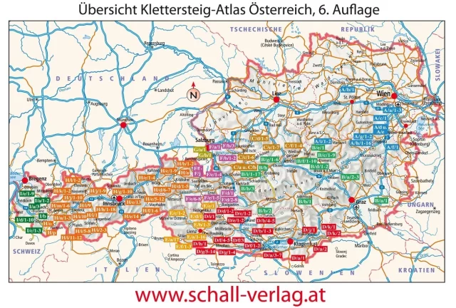 Klettersteig-Atlas Österreich (6. Auflage); Landkarte